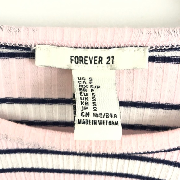 FOREVER21 PRETTY light pink striped long sleeve. - Picture 3 of 5